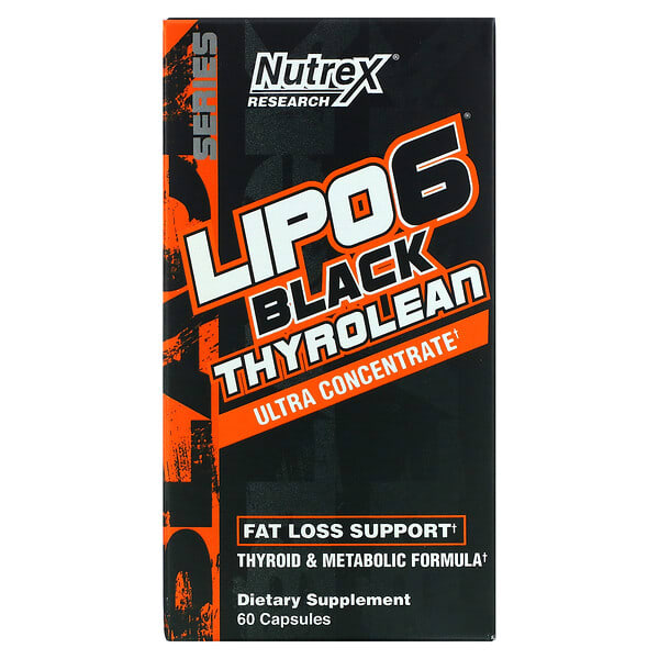 Nutrex Research‏, LIPO-6 Black Thyrolean، لدعم فقدان الدهون، 60 كبسولة