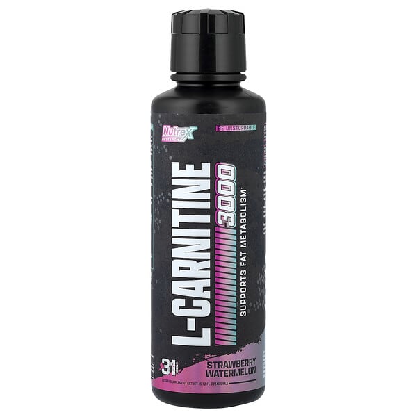 Nutrex Research L-Carnitine 3000, Strawberry Watermelon, 15.72 fl oz (465 ml)