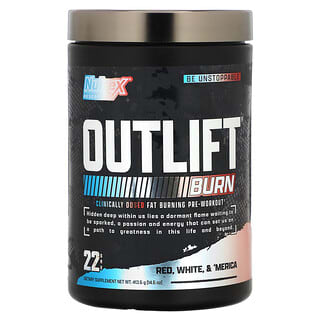 Nutrex Research, Outlift, Burn, Red, White e Merica, 413,6 g (14,6 oz)