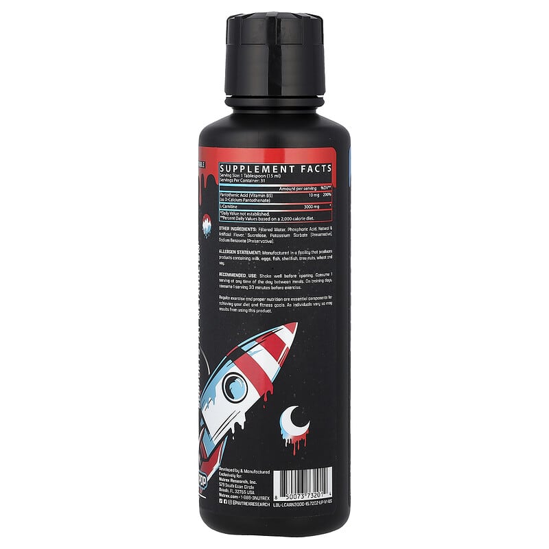 is l-carnitine water soluble L-Carnitine 3000, Lunar Pop, 15.72 fl oz (465 ml)