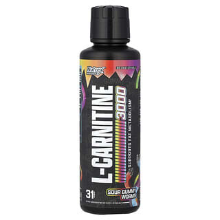 Nutrex Research, L-Carnitine 3000, Sour Gummy Worms, 15.72 fl oz (465 ml)