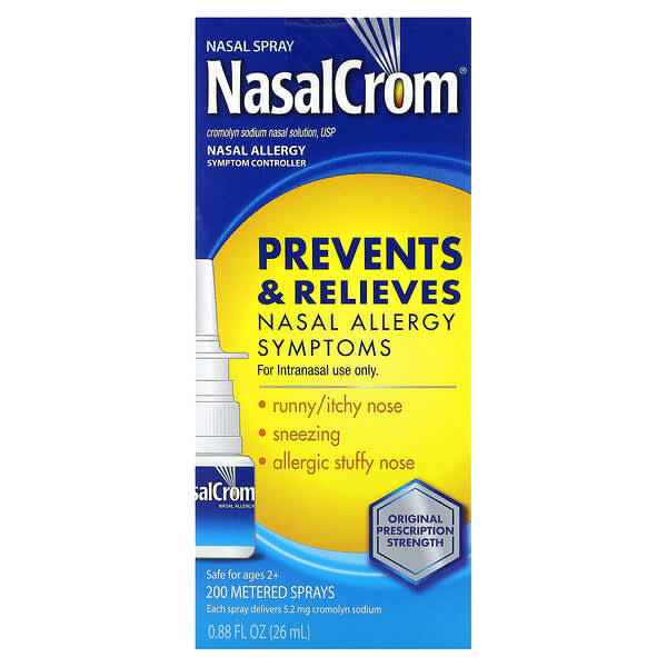 Nasalcrom, Nasal Spray, Prevents & Relieves, Ages 2+, 0.88 Fl Oz (26 Ml)