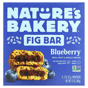 Nature's Bakery, Barrita de higo, Arándano azul, 6 sobres dobles, 57 g (2 oz) cada uno