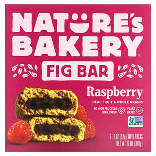 Nature's Bakery, 無花果零食棒，樹莓味，6 對，每對 2 盎司（57 克）