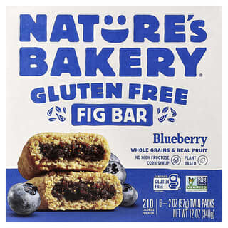 Nature's Bakery, Glutensiz İncirli Bar, Yaban Mersini, 6'lı Paket, Her Biri 57 g (2 oz)