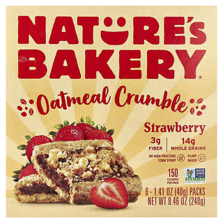 Nature's Bakery, Oatmeal Crumble, Strawberry, 6 Packs, 1.41 oz (40 g) Each