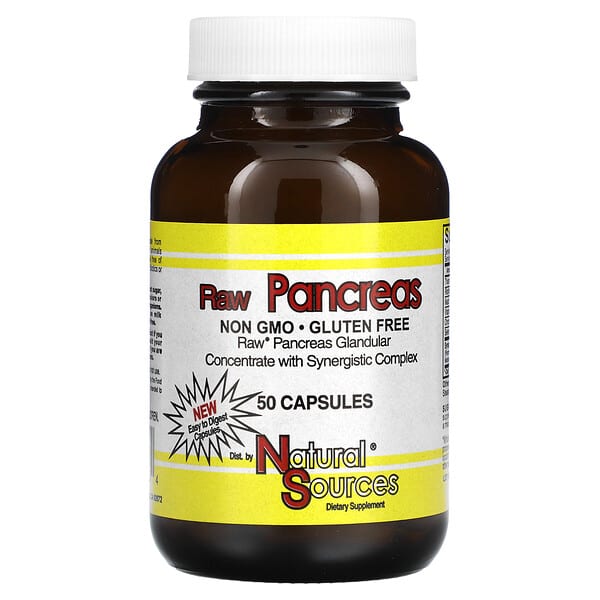 Natural Sources, Raw Pancreas, 50 Capsules