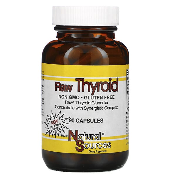 Natural Sources, Raw Thyroid, 90 Capsules (Discontinued Item)