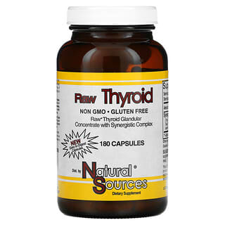 Natural Sources, Raw Thyroid, 180 Capsules
