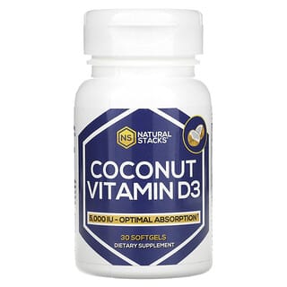 Natural Stacks, Coconut Vitamin D3, 5,000 IU, 30 Softgels