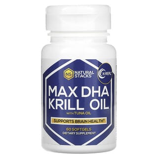 Natural Stacks, Max DHA, aceite de kril con aceite de atún, 60 cápsulas blandas