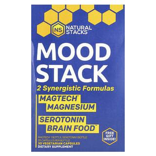 Natural Stacks, Mood Stack（ムードスタック）、2本、各ボトルベジカプセル15粒