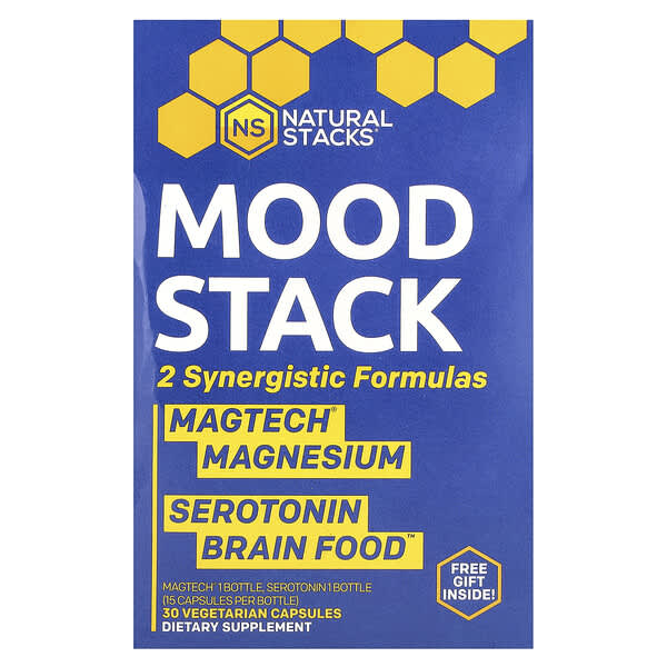 Mood Stack, 2 Bottles, 15 Vegetarian Capsules Each