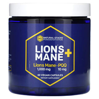 Natural Stacks, Lions Mane+ PQQ, 60 Vegan Capsules