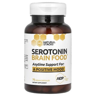Natural Stacks, Serotonina, Alimento cerebral, 75 cápsulas veganas