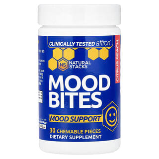 Natural Stacks, Mood Bites, Citrus Peach, 30 Sugar-Free Pieces