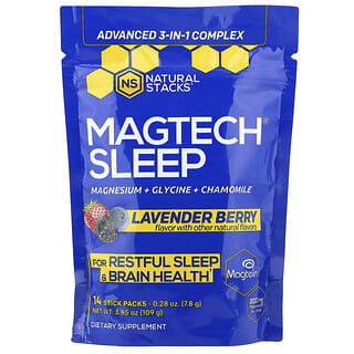 Natural Stacks, Magtech® Sleep, levanduľový vosk, 14 tyčiniek, každé po 7,8 g