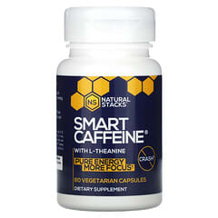Natural Stacks, Caféine intelligente avec L-théanine, 60 capsules végétariennes