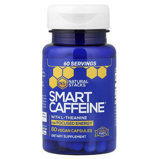 Natural Stacks, Smart Caffeine With L-Theanine, intelligentes Koffein mit L-Theanin, 60 vegane Kapseln