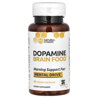 Natural Stacks, дофаминовая еда для мозга, 60 веганских капсул