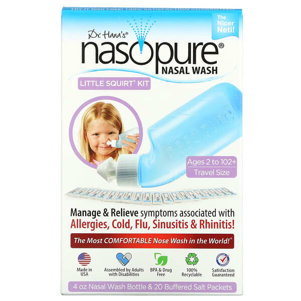 Nasopure, Sistema de lavado nasal, kit atomizador pequeño, 1 Kit