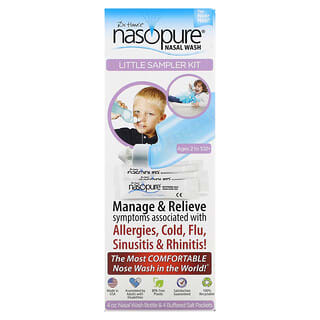 Nasopure, Fórmula do Hana's Nasal Wash, Kit de Amostra Pequeno, Idades 2 a 102+, Kit de 6 Peças