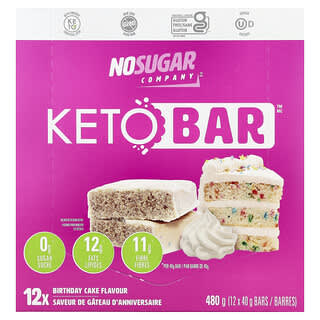 نو شوغر كامبني‏, Keto Bar ™ ، كعكة عيد الميلاد ، 12 لوحًا ، 40 جم لكل لوح