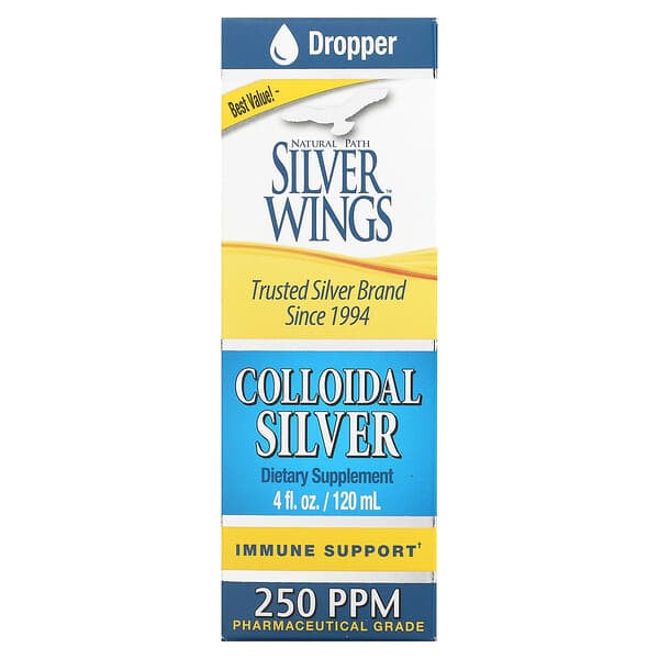 Natural Path Silver Wings, Prata Coloidal, 250 PPM, frasco de 4 oz (120 ml)