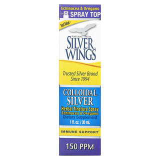 Natural Path Silver Wings, Коллоидное серебро, спрей с травяной настойкой, 150 ч/млн, 1 жидк. унц. (30 мл)