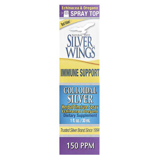 Natural Path Silver Wings, Травяная настойка в спрее с коллоидным серебром, эхинацея и орегано, 30 мл (1 жидк. Унция)