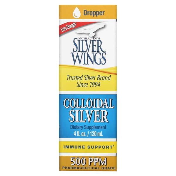 Natural Path Silver Wings, Colloidal Silver, Extra Strength, 500 PPM, 4 fl oz (120 ml)