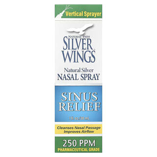 Natural Path Silver Wings, Natural Silver, Spray nasal, Alivio de los senos paranasales, 250 ppm, 30 ml (1 oz. líq.)