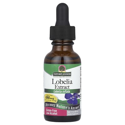 Nature's Answer, Lobelia Extract, Low Ethanol, 690 mg, 1 fl oz (30 ml)