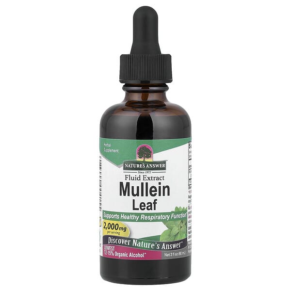 Nature's Answer, Ekstrak Cairan Daun Mullein, 60 ml (2 ons cairan)