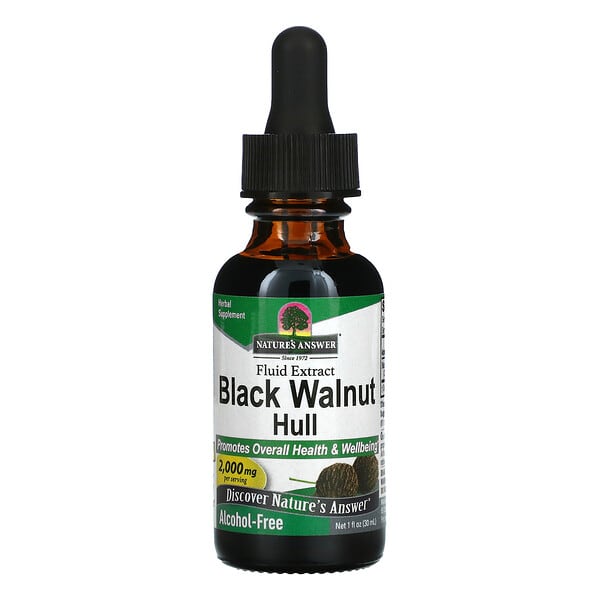 Nature's Answer, Cáscara de nuez negra, Extracto fluido, Sin alcohol, 2000 mg, 30 ml (1 oz. Líq.)