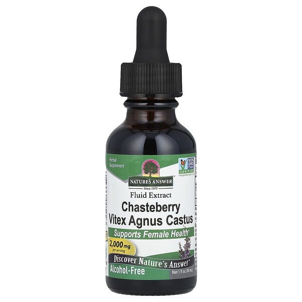 Nature's Answer Chasteberry Vitex Agnus Castus, Fluid Extract, Alcohol-Free, 2,000 mg, 1 fl oz (30 ml)