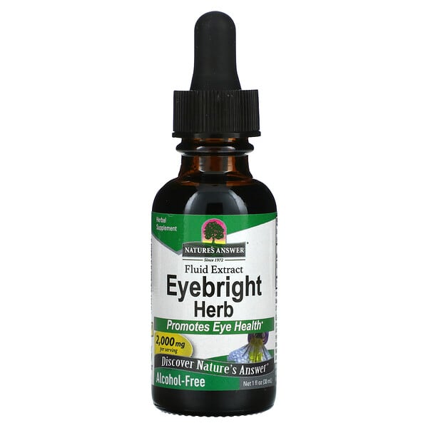 Nature's Answer, Eyebright Herb, рідкий екстракт, безалкогольний, 2000 мг, 1 рідка унція (30 мл)