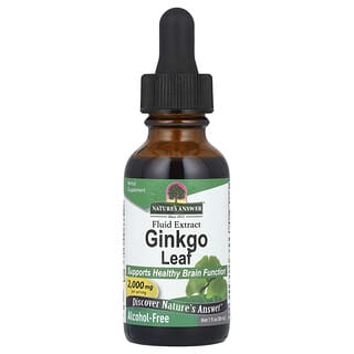 Nature's Answer, Ginkgo Leaf Fluid Extract, Alcohol-Free, 2,000 mg, 1 fl oz (30 mL)