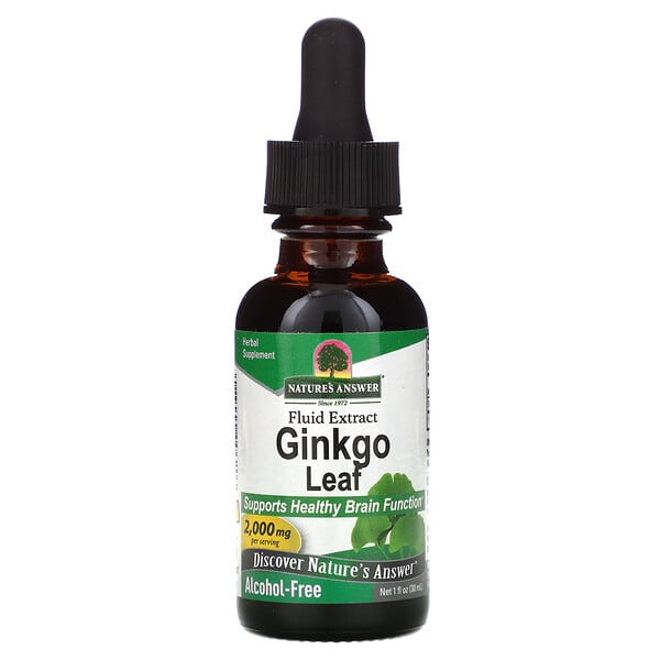 Nature's Answer‏, Ginkgo Leaf Fluid Extract, Alcohol-Free, 2,000 mg, 1 fl oz (30 ml)