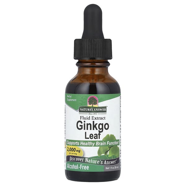 Ginkgo Leaf Fluid Extract, Alcohol-Free, 2,000 mg, 1 fl oz (30 mL)