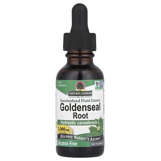 Nature's Answer, Goldenseal Root, стандартизиран течен екстракт, без алкохол, 1000 mg, 1 течна унция (30 ml)