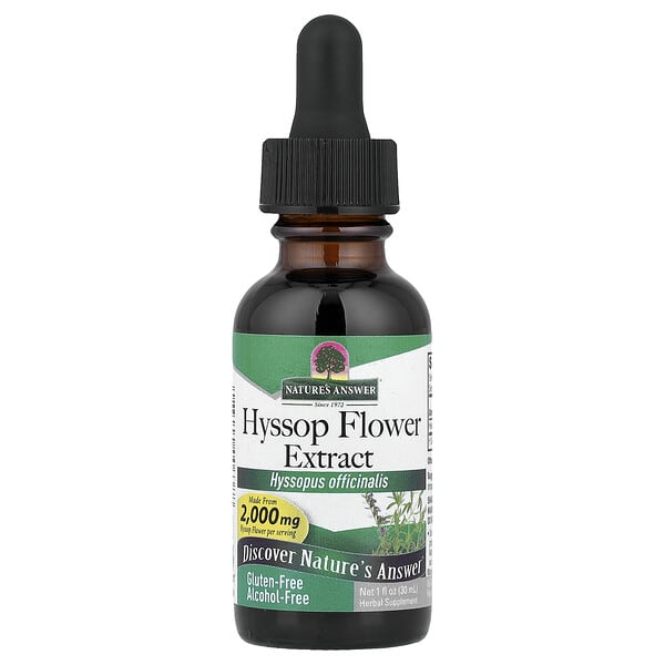 Nature's Answer, Hyssop Flower Extract, Alcohol-Free, 1 fl oz (30 ml) — product photo 1