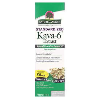 ناتشرز أنسر‏, مستخلص Kava-6 ، موحد ، خالٍ من الكحول ، 1 أونصة سائلة (30 مل)