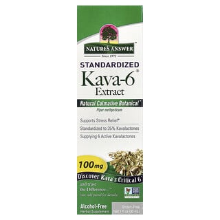 Nature's Answer, Kava-6® Extract, Standardized, Alcohol-Free, 100 mg, 1 fl oz (30 ml)