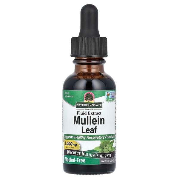 Nature's Answer, Mullein Leaf, Fluid Extract, Alcohol-Free , 2,000 mg, 1 fl oz (30 ml)