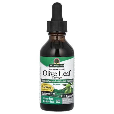 Nature's Answer, Olive Leaf Extract, Standardized, Ethanol-Free, 600 mg, 2 fl oz (60 ml)
