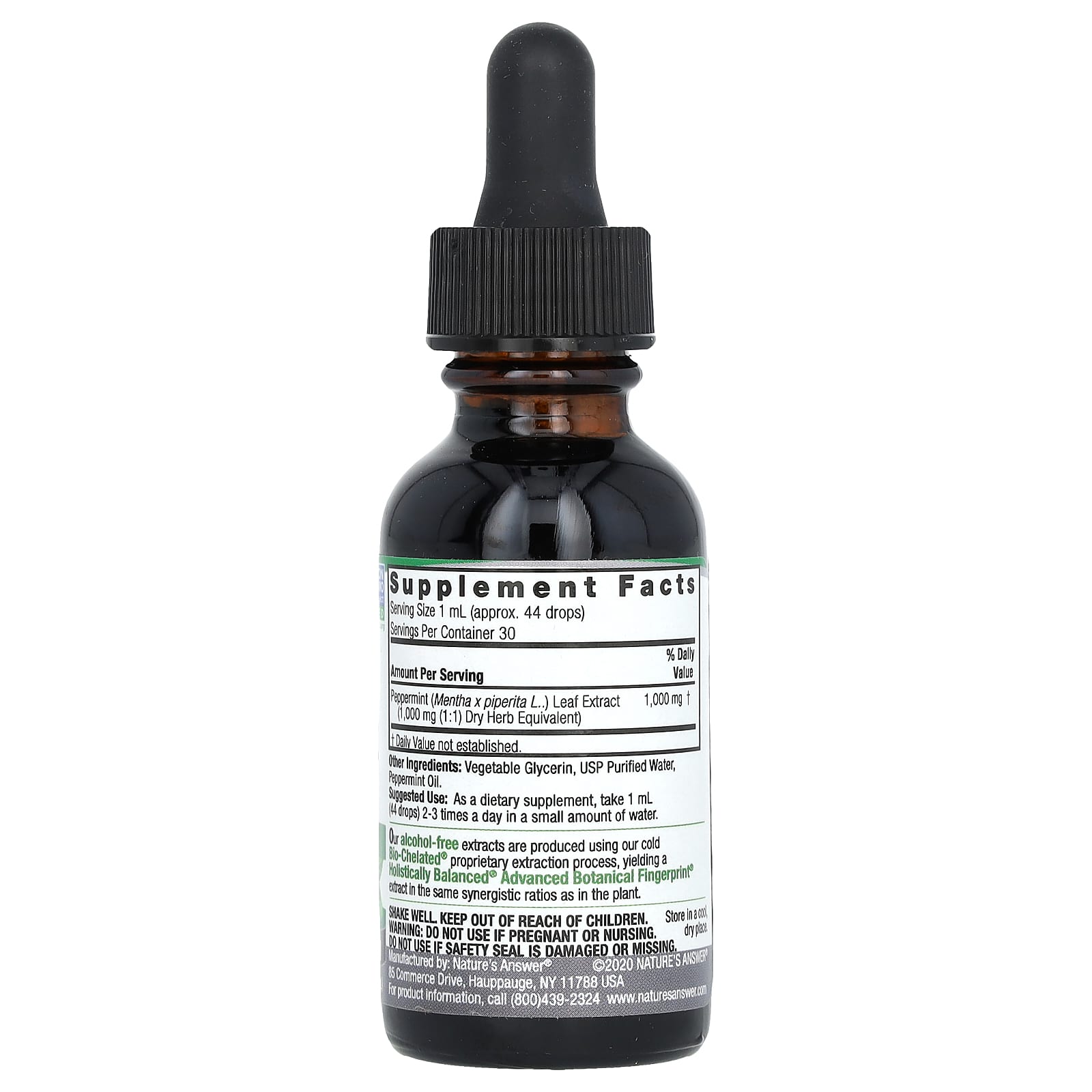 Nature's Answer, Peppermint Leaf, AlcoholFree , 1,000 mg , 1 fl oz (30 ml)