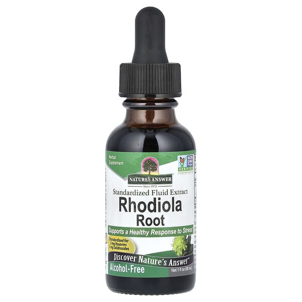 Nature's Answer Rhodiola Root, Standardized Fluid Extract, Alcohol-Free, 1,000 mg, 1 fl oz (30 ml)