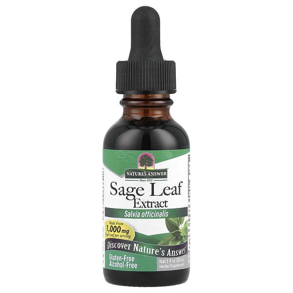 Sage Leaf Extract, Alcohol-Free, 255 mg, 1 fl oz (30 ml)