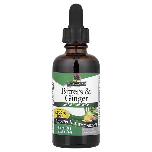 Nature's Answer, Bitters & Ginger, Alcohol-Free, 2 fl oz (60 ml)